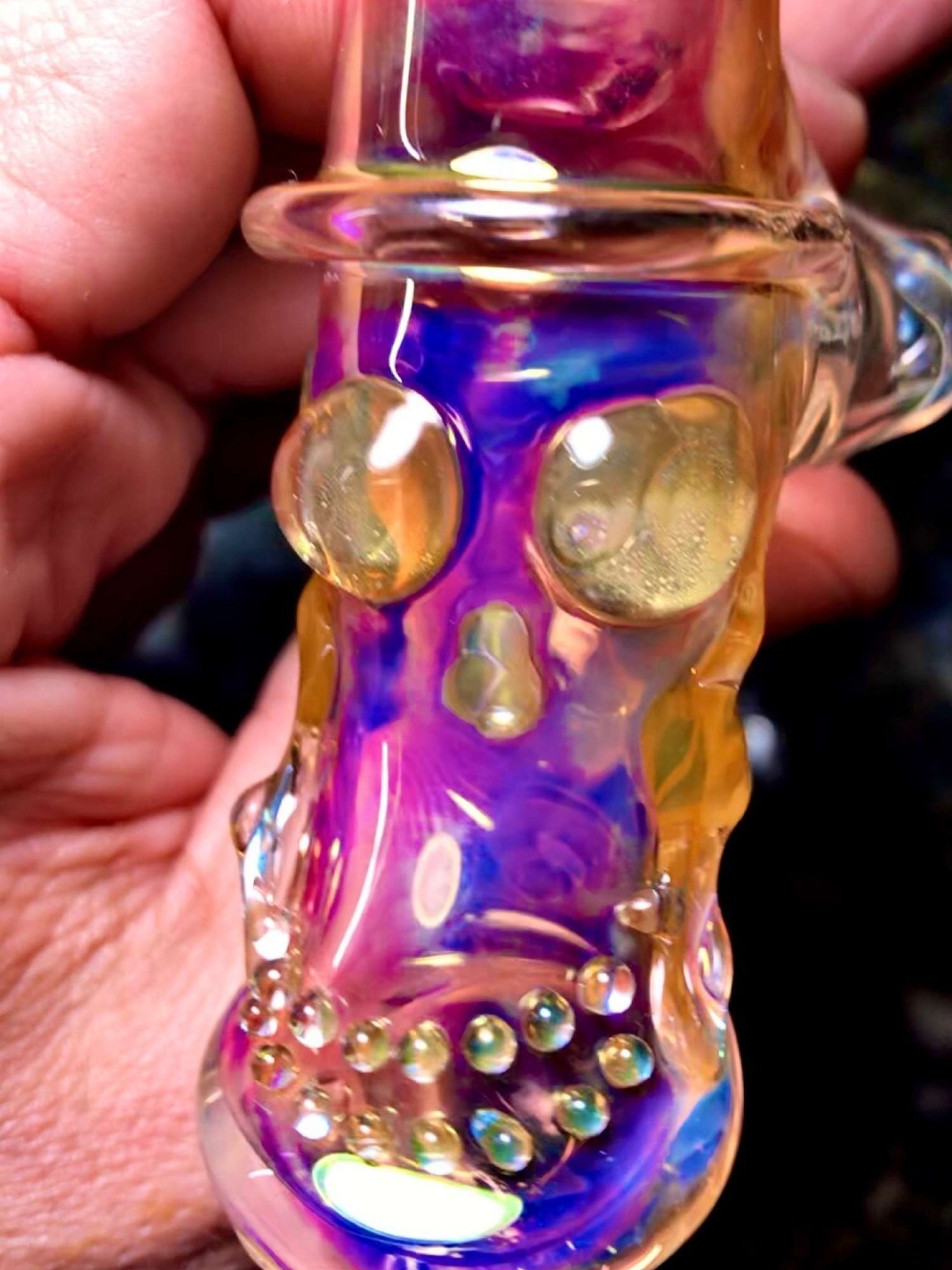 Preview pic of Bob Snodgrass Top Hat Hammer UV Reactive Glass Pipe