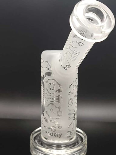 Preview pic of Clear sand blasted 7" clear Circuit board rig from Milky Way glass.