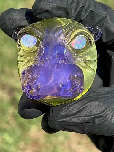 Preview pic of Brand New Crux Glass Hippo Pendants! Haterade over Satin