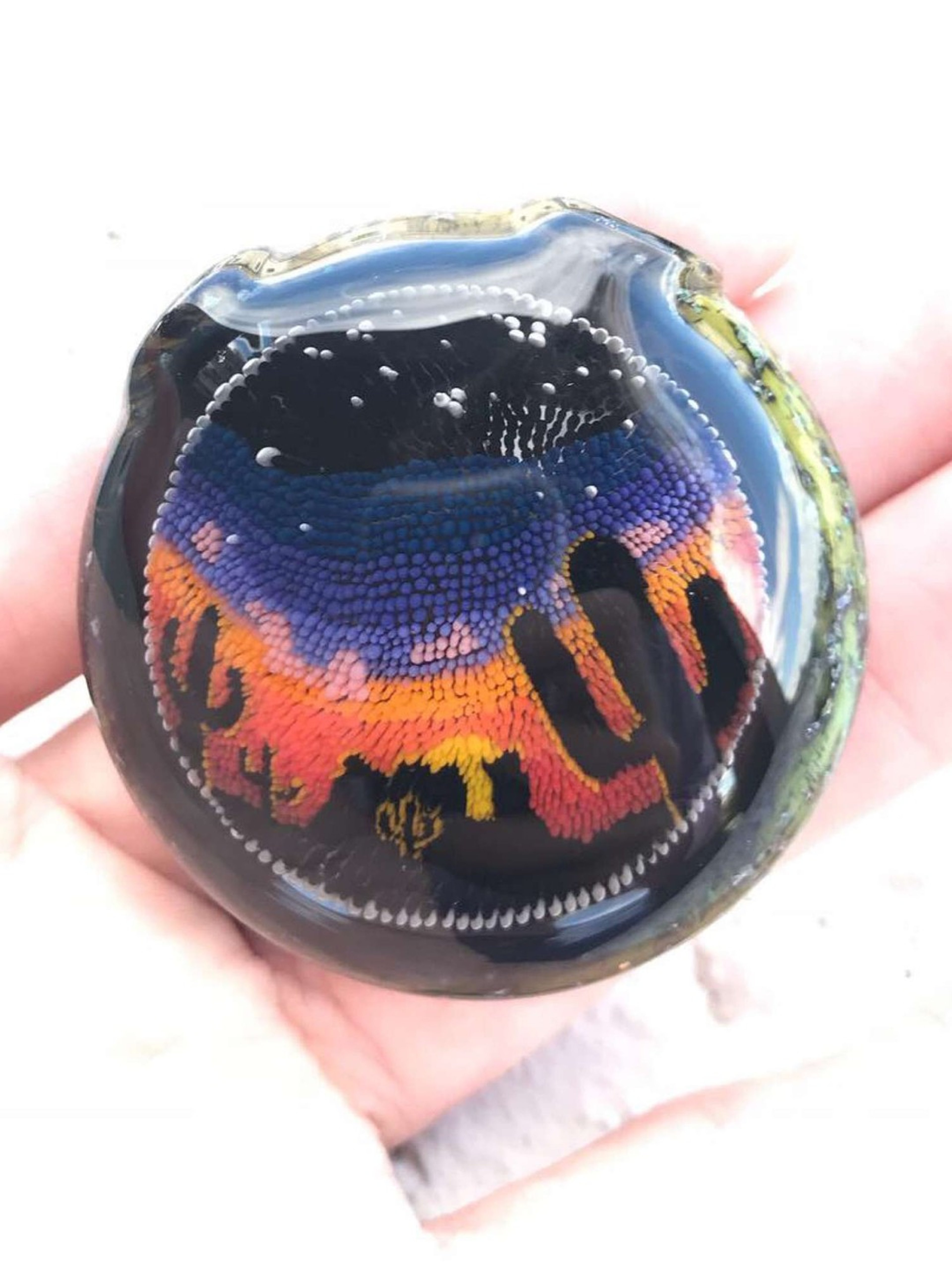 Steve H. Glass Sunset Pointillism Pendant image 0
