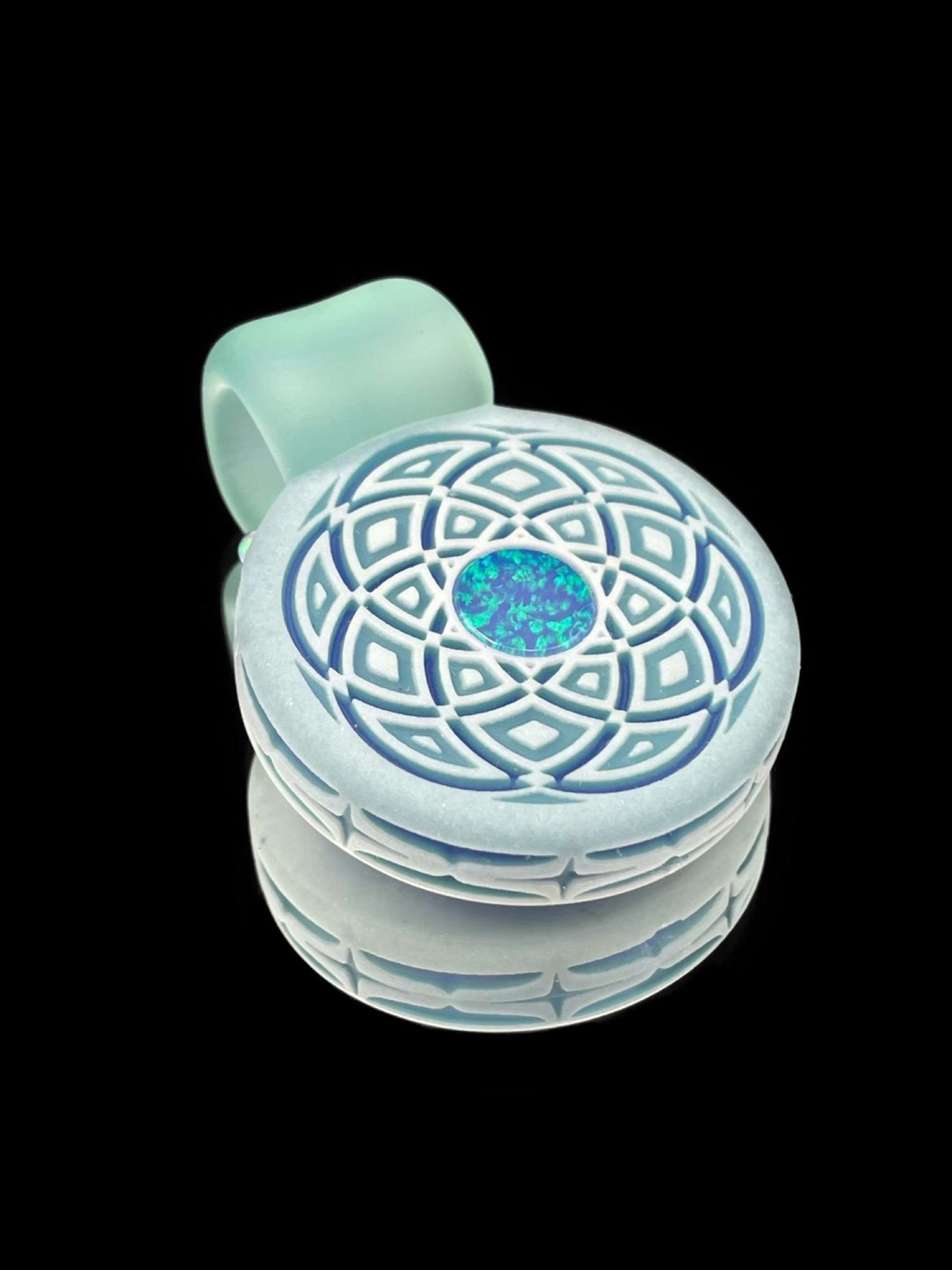Preview pic of GlassMaze Tribal Carved Pendant 3