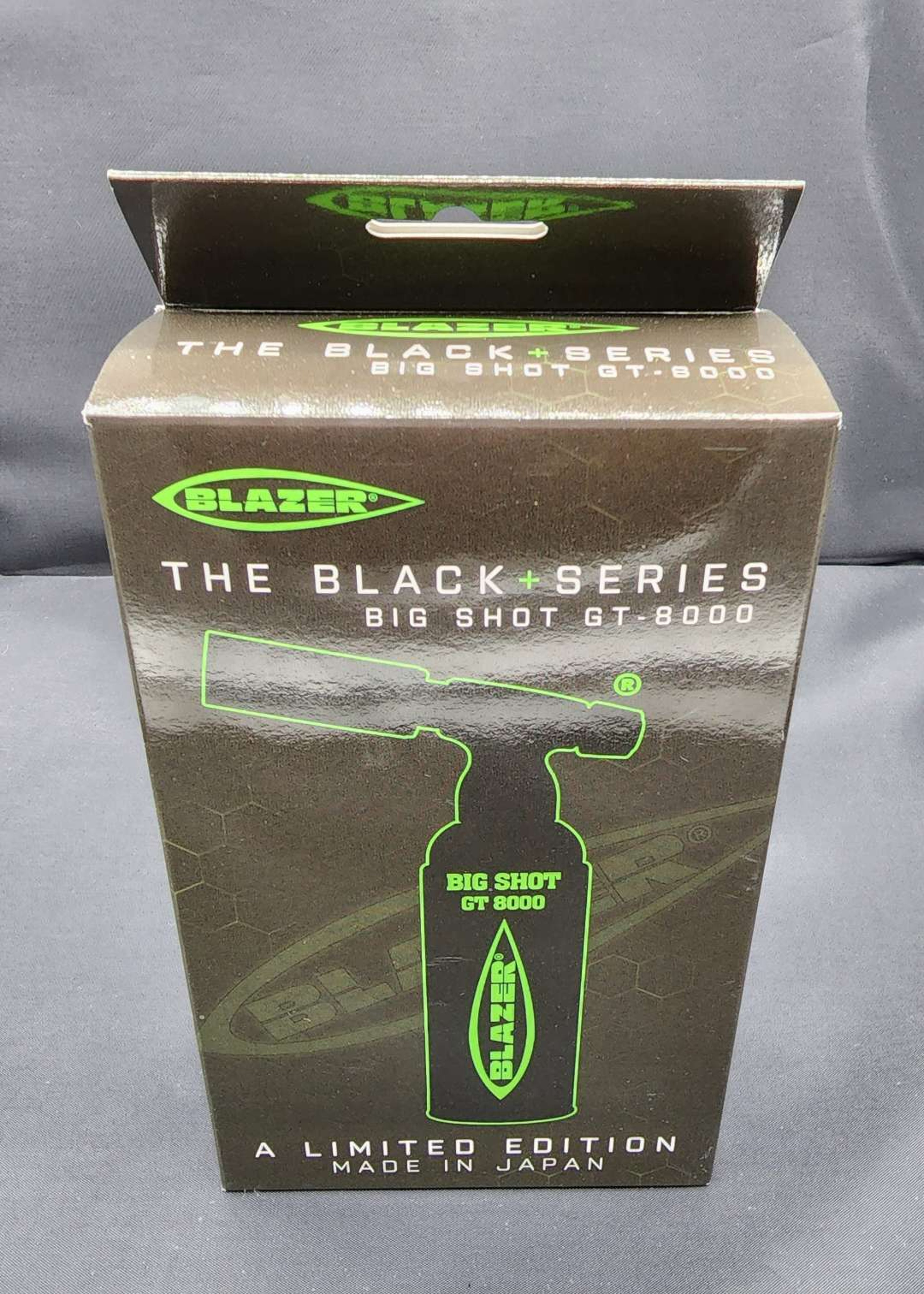 Preview pic of BLAZER Big Shot GT8000 torch - limited edition black series w/ green labels - includes black blazer nozzle guard