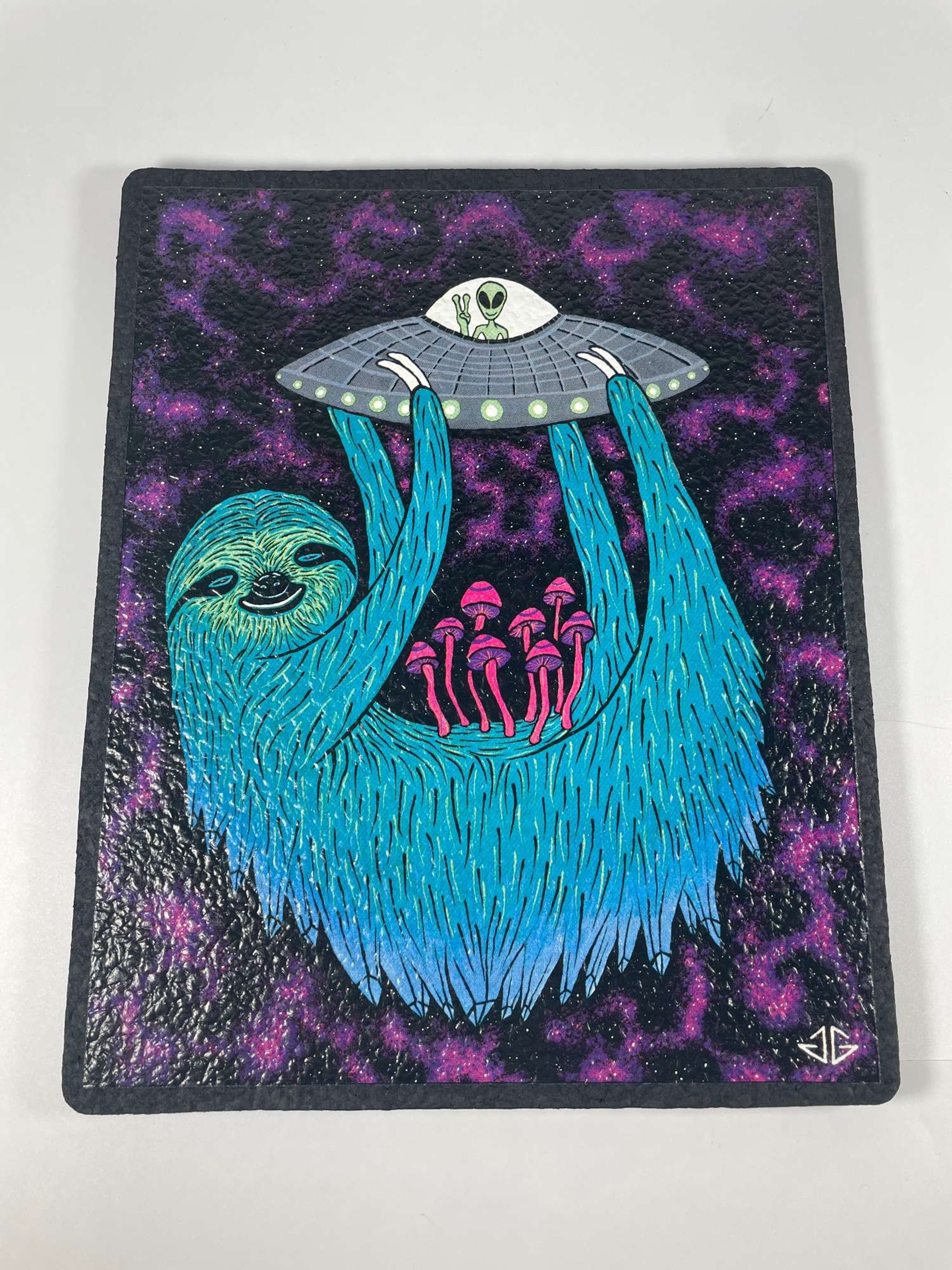 Preview pic of JG x Moodmats mushroom sloth space invaders mat