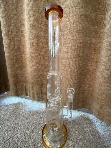 Preview pic of Tsunami Glass Double Drum Donut Tube 22”
