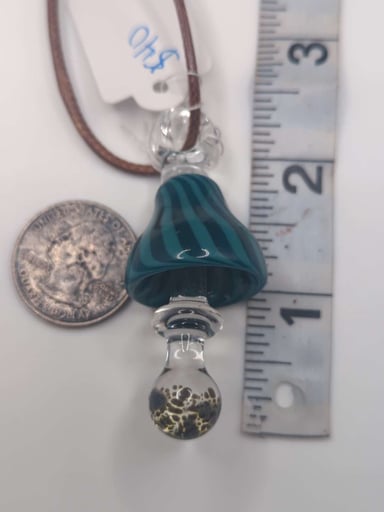 Preview pic of Teal striped mushroom pendy