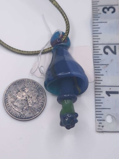 Preview pic of Blue/ Teal/Purple mushroom pendant