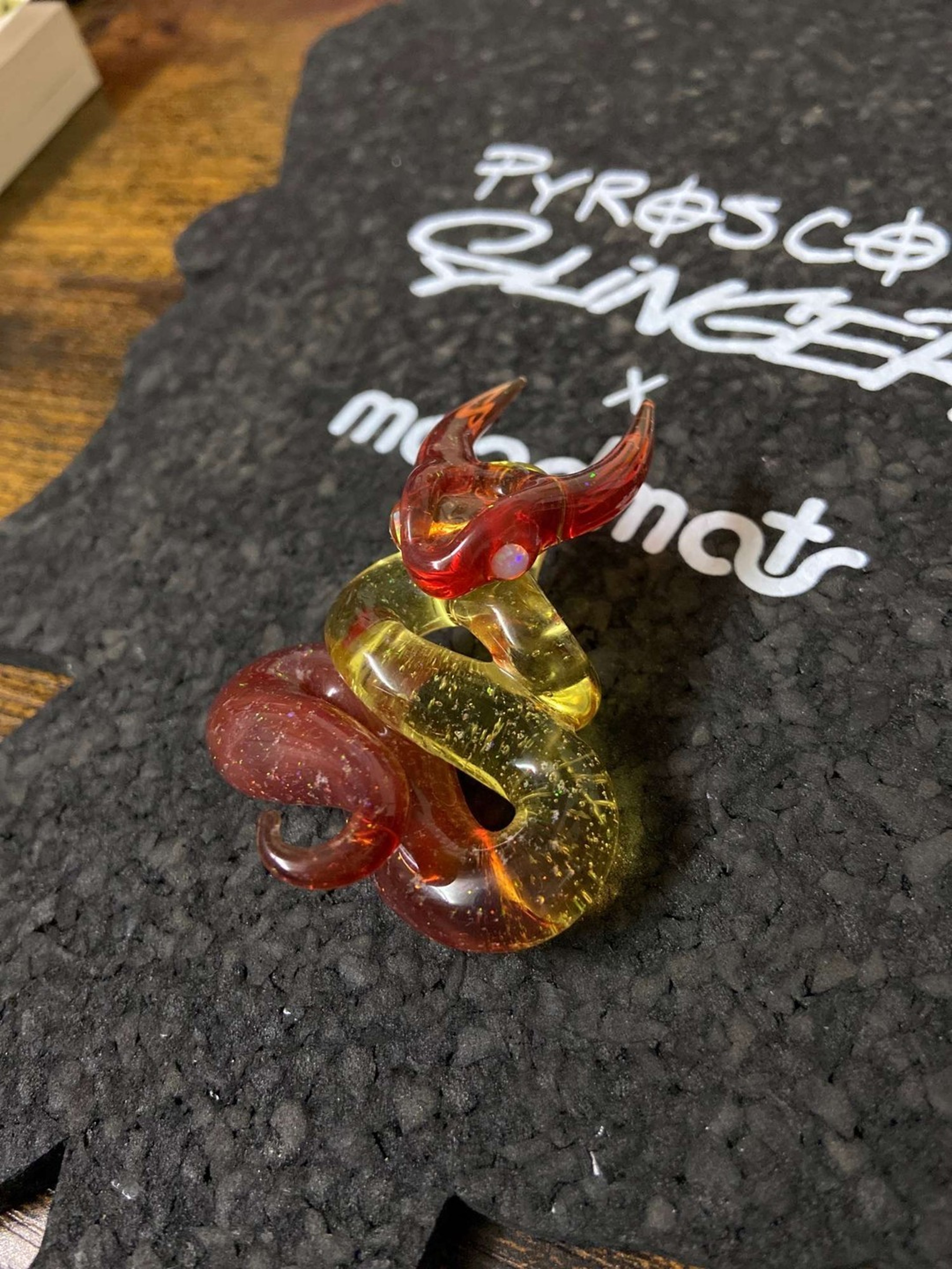 Gilyum Glass Demon Serpent Pendant image 0