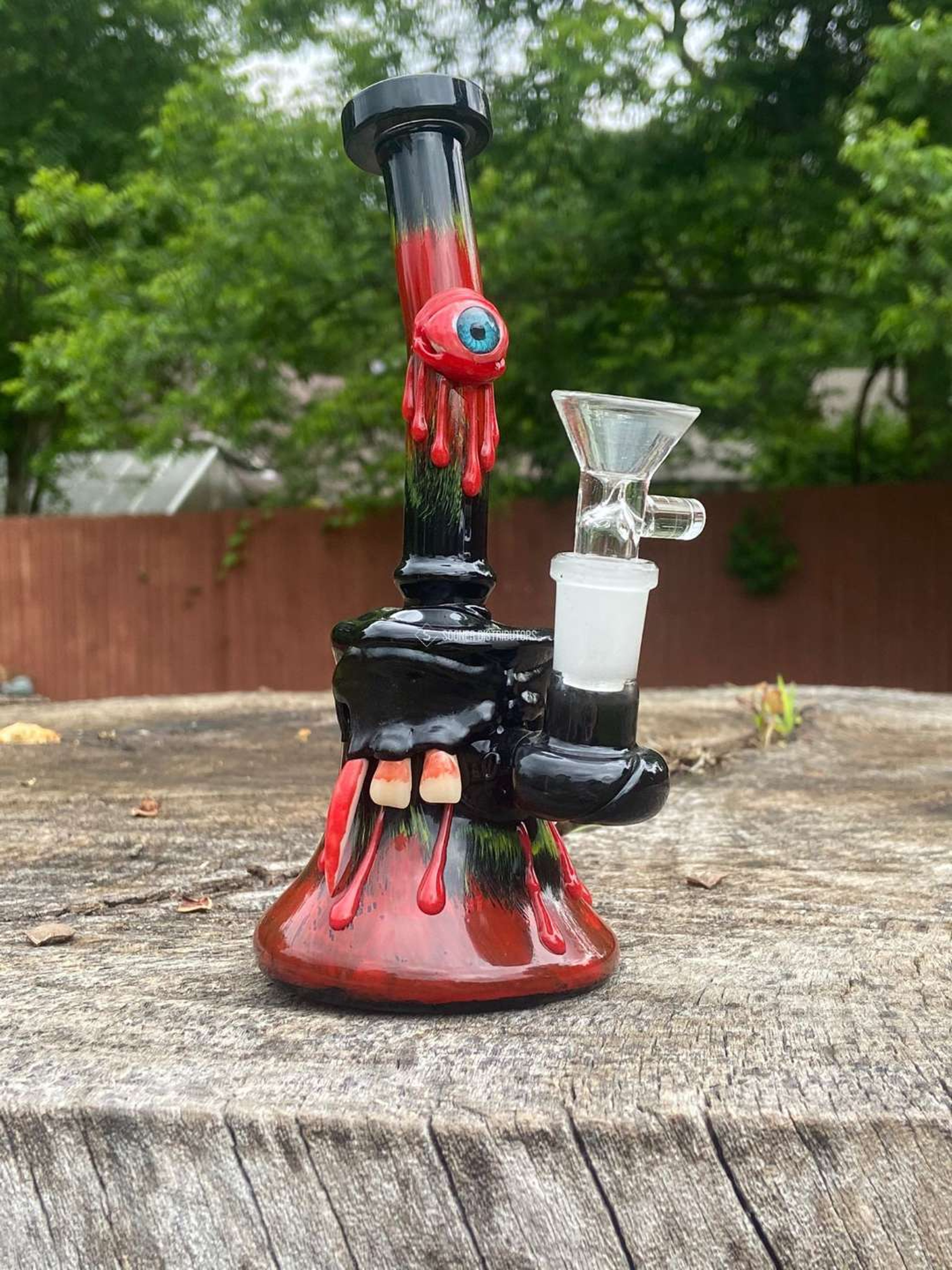 Red Illuminati Glass Bubbler image 0