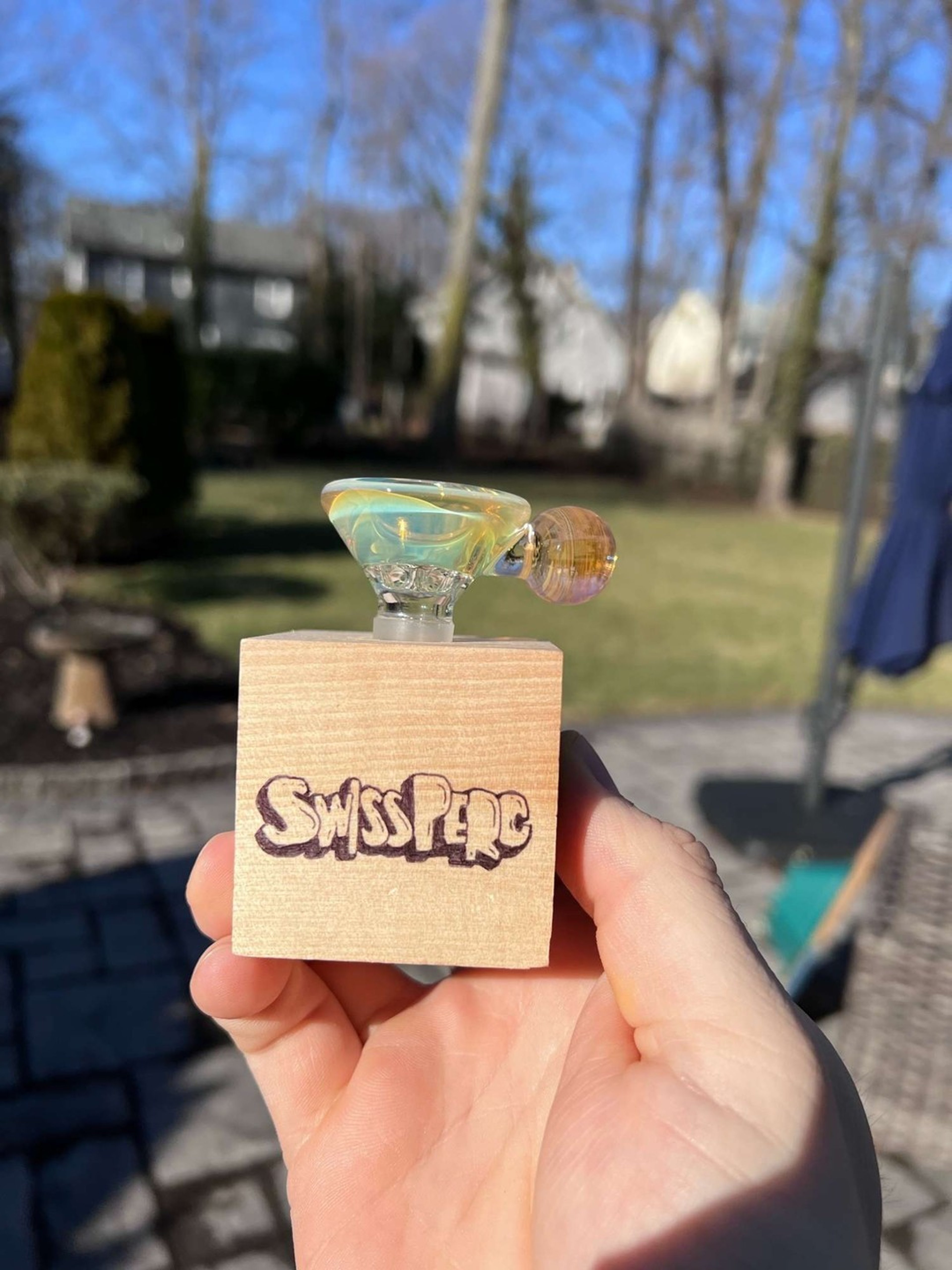 Silver fume Swiss Perc Studios marble slide image 0