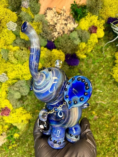 Preview pic of Flameprincessglass Elephant (Blue) with Pendant