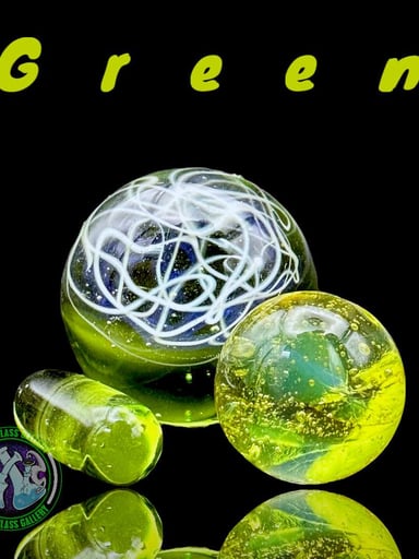 Preview pic of Garga Melt Glass - Scribble Tech Slurper Set (Green)