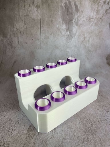 Preview pic of White & Purple Silk 10 Slot Display (Pick Your Color)