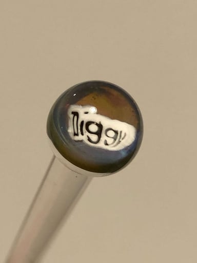 Preview pic of Diggy Glass Moldavite Tipped Glass Dabber Tool