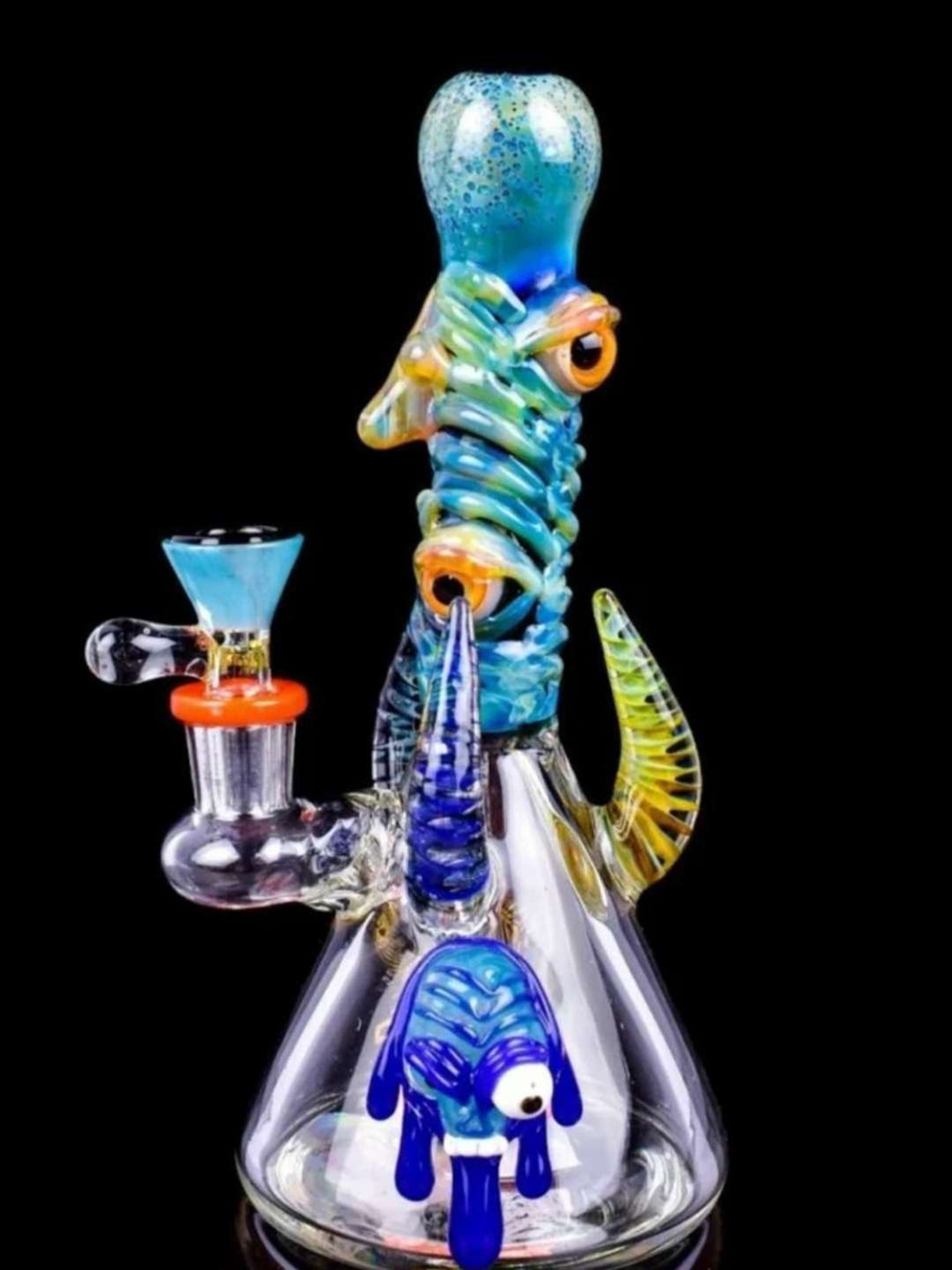 Thick Tattoo Glass Rig with Evil 👀 image 0