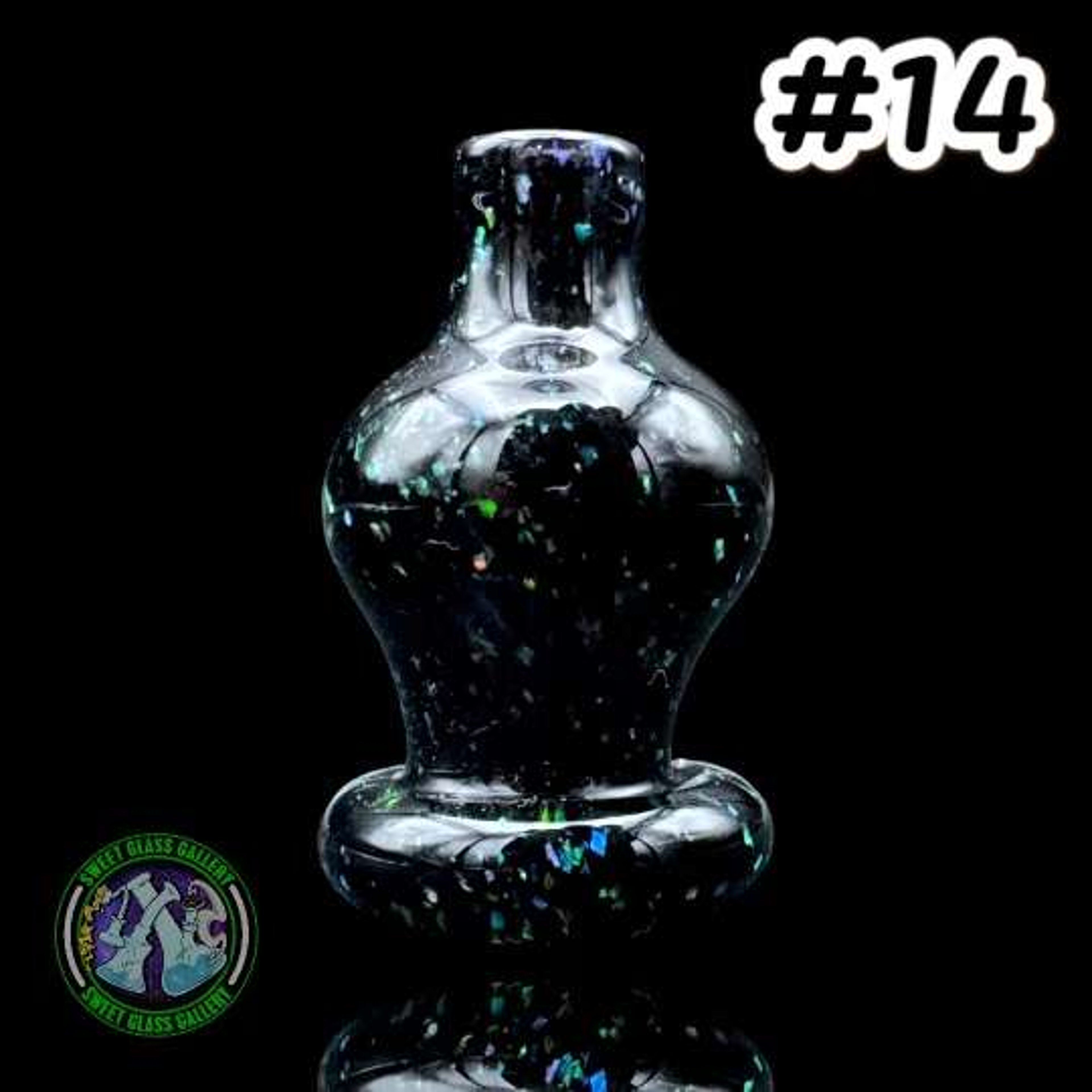 AJ Surf City Tubes - Puffco & Carta Bubble Carb Cap #14 (Jet Black Crushed Opal) image 0