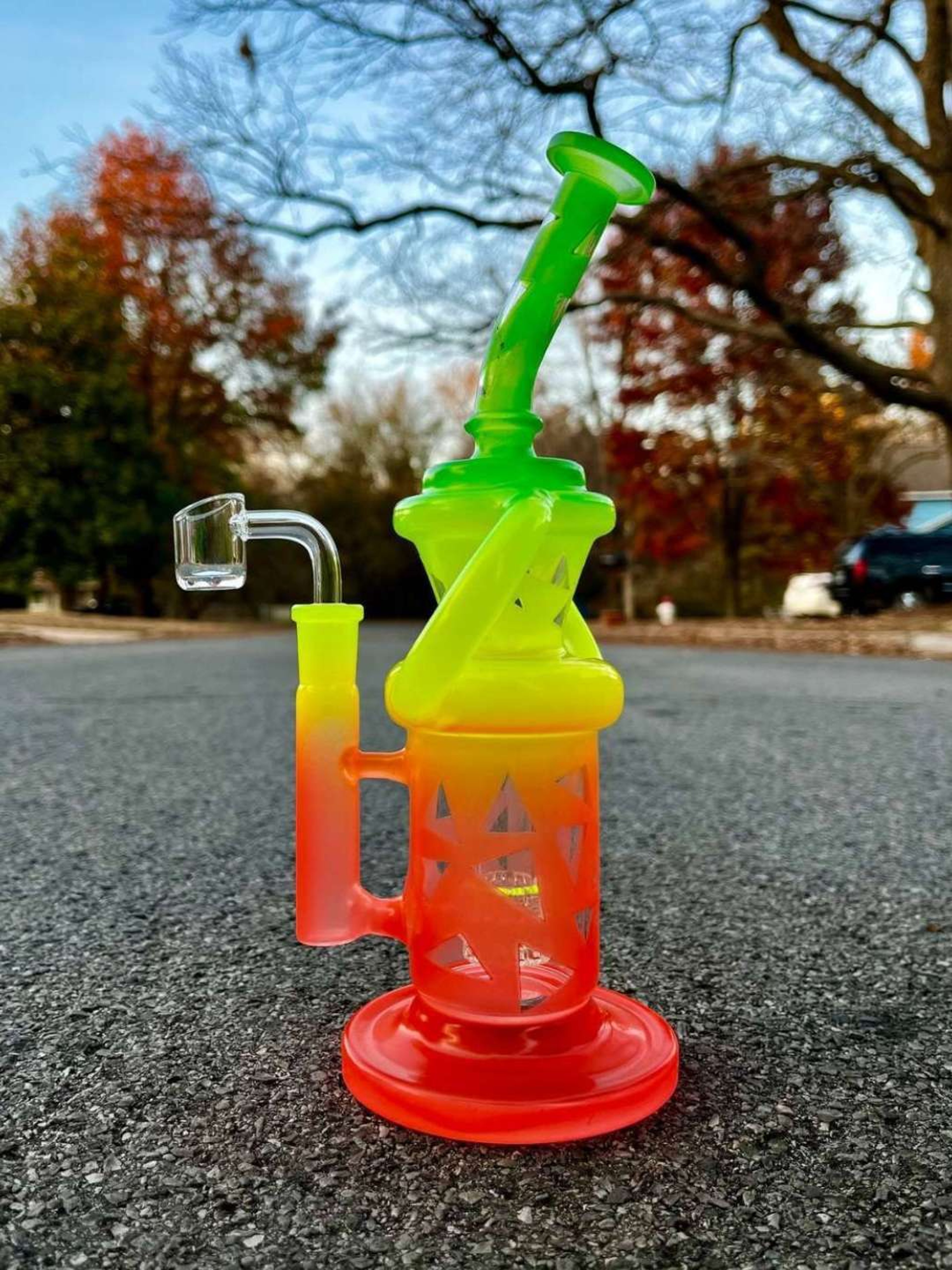 Preview pic of 10" Rainbow Glass Recycler Rig