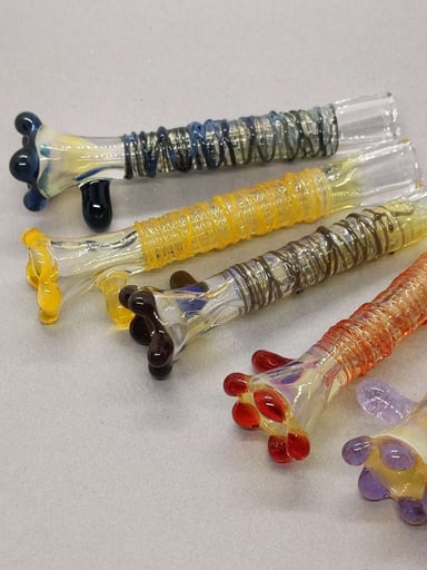 Preview pic of Hand Blown Wrapped Chillums! $15 each or set of 6 for $75. SHIPS FREE!!