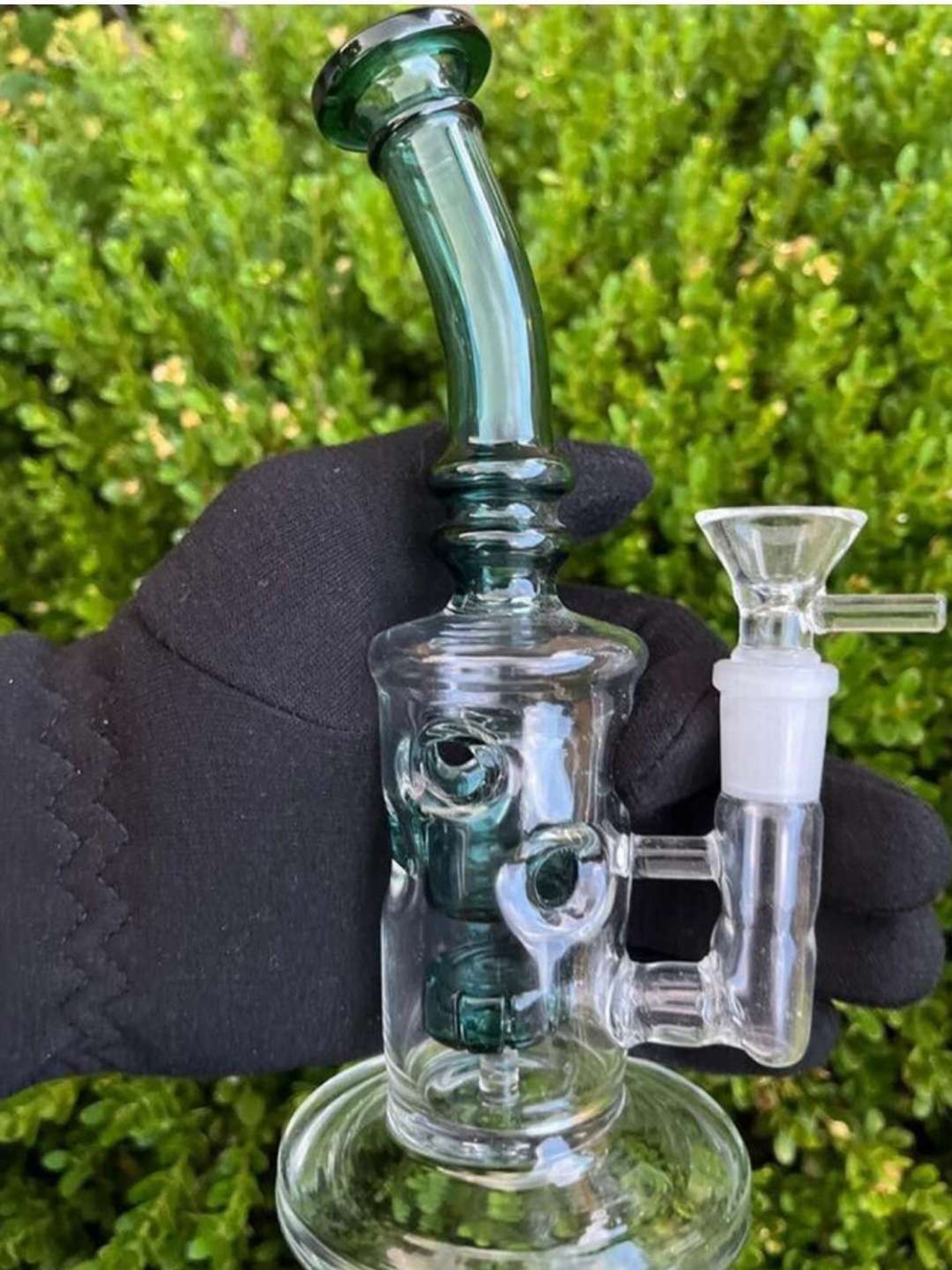 8" Swiss Cheese Glass Recycler Rig image 0