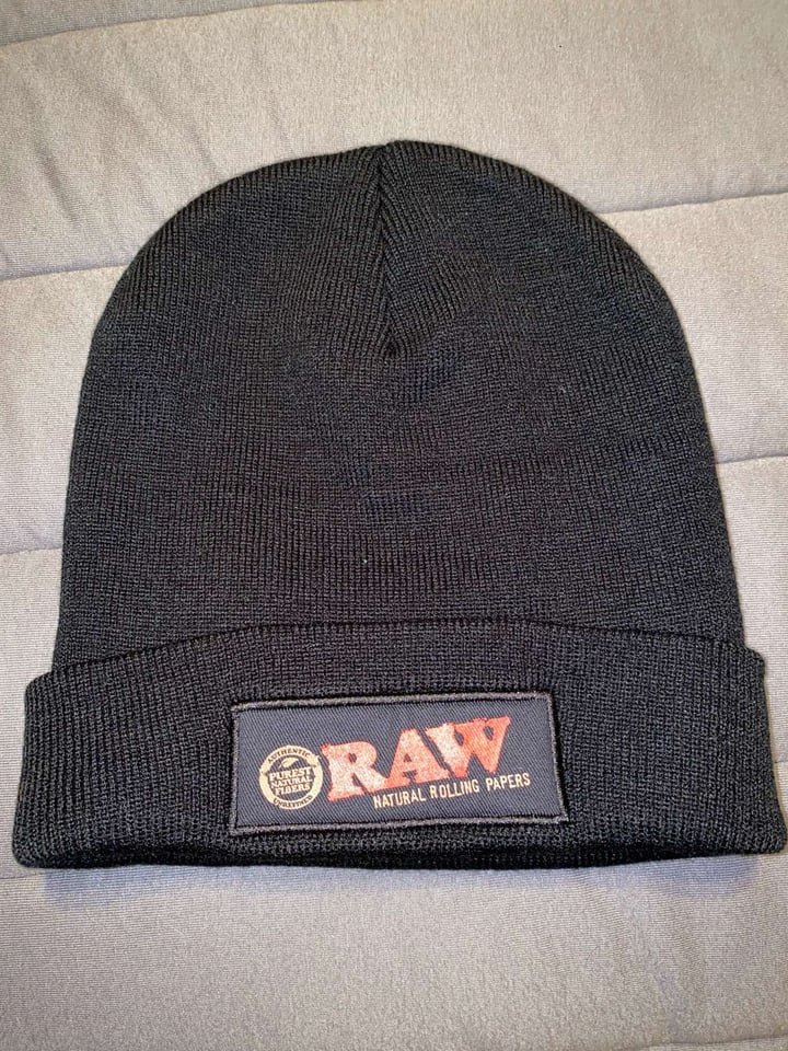 Raw Papers Black Beanie