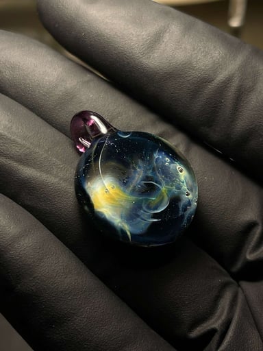 Preview pic of 24kt gold fume Space pendant