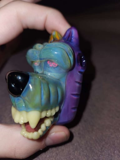 Preview pic of Ryan kane opened mouth wolf pendant.