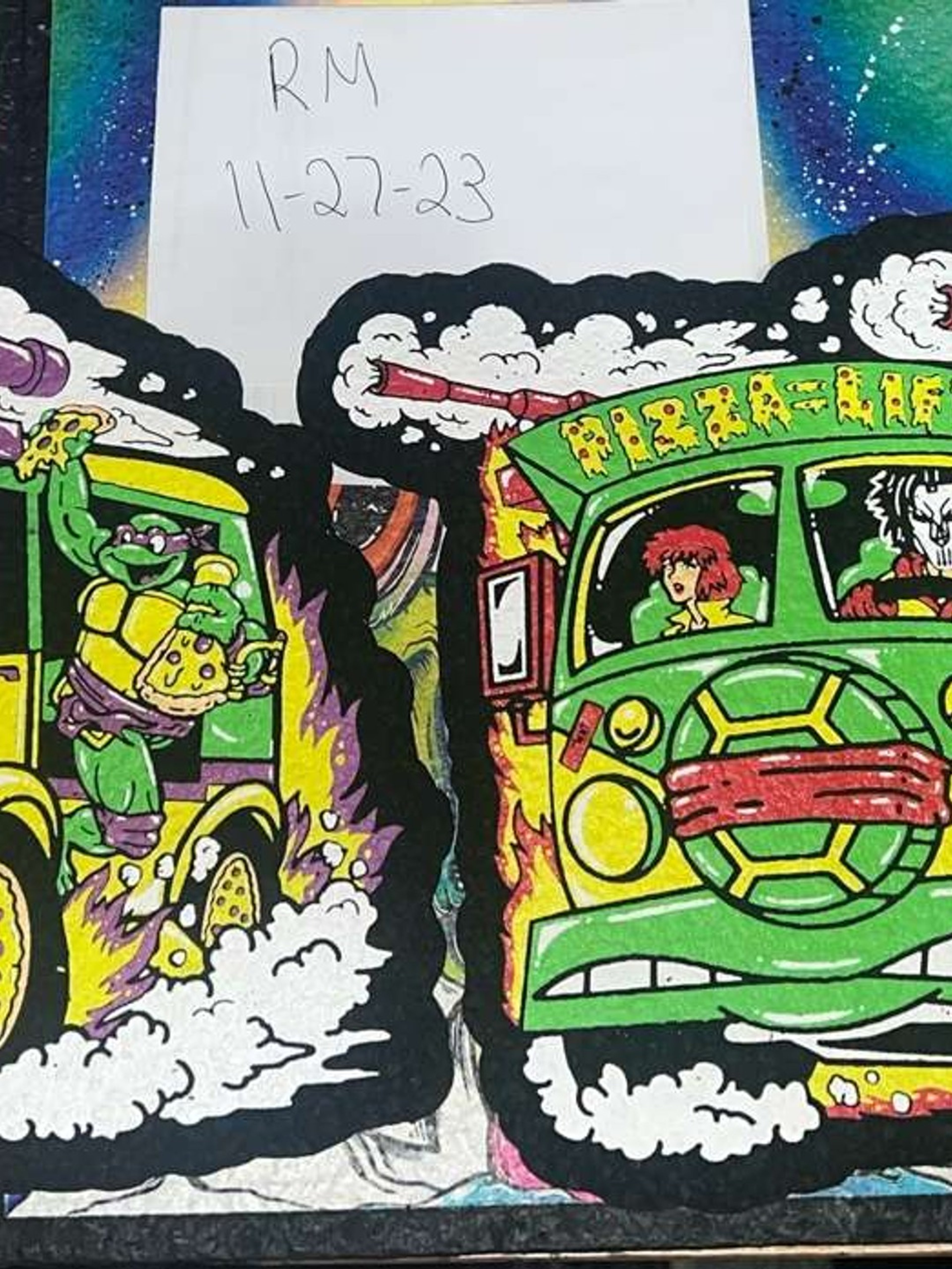 Preview pic of Charlie hussle x dark mountain cult collab ninja turtle moodmats 