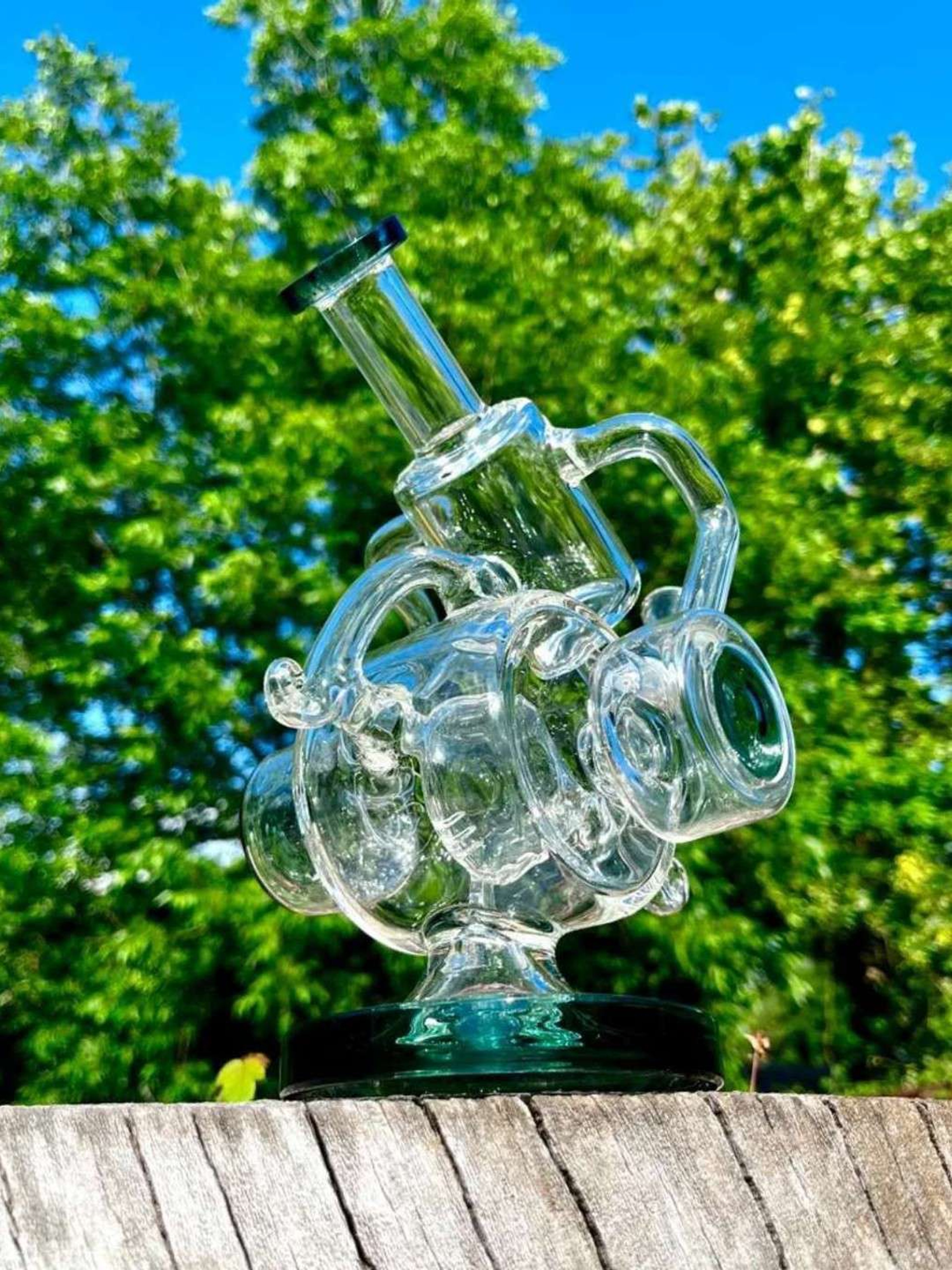 Winter Sale! 9" Snail Glass Recycler Rig image 0