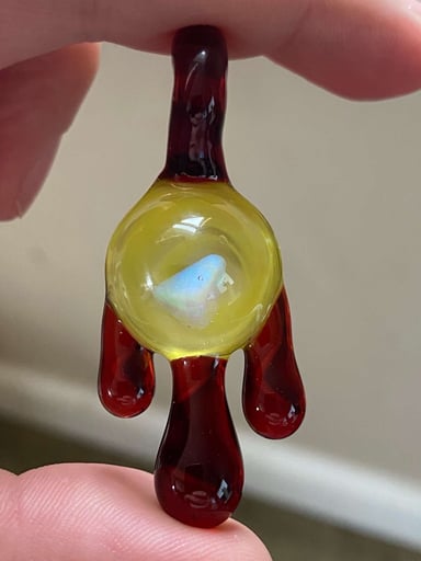 Preview pic of Yellow and Red Opal Drip Pendant 