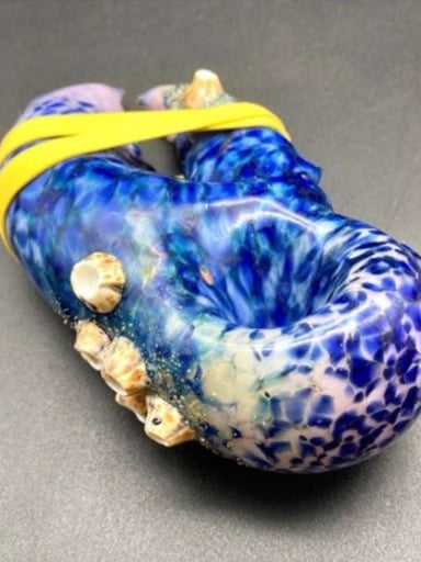 Preview pic of Large Cotton Candy Lobster Claw Hand Pipe