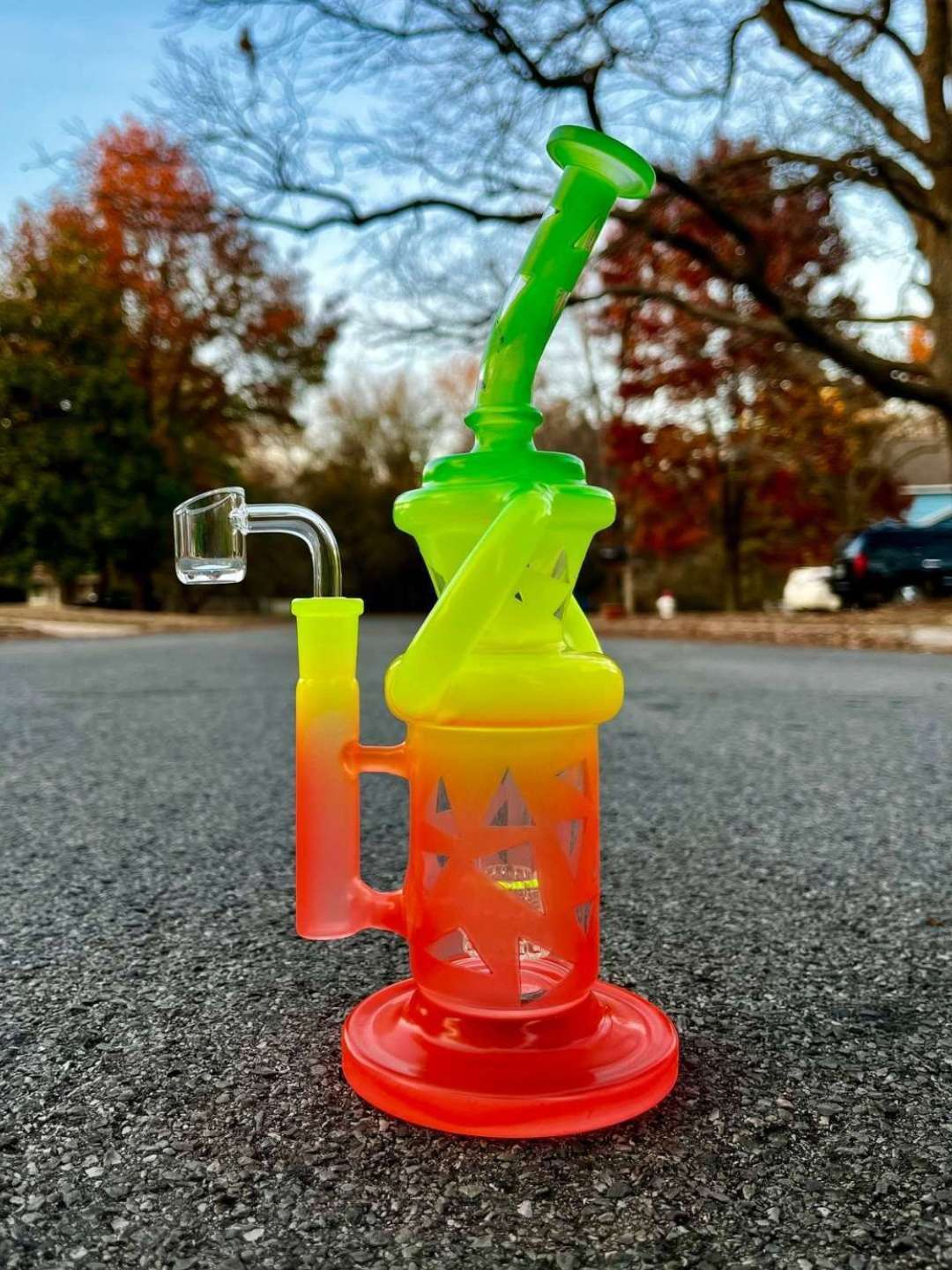 10" Rainbow Glass Recycler Rig image 0