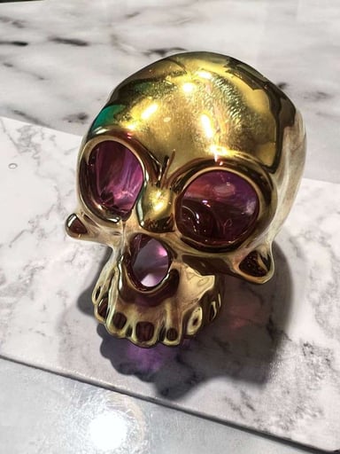 Preview pic of 24k Gold Skull Pendant by Leebrodee