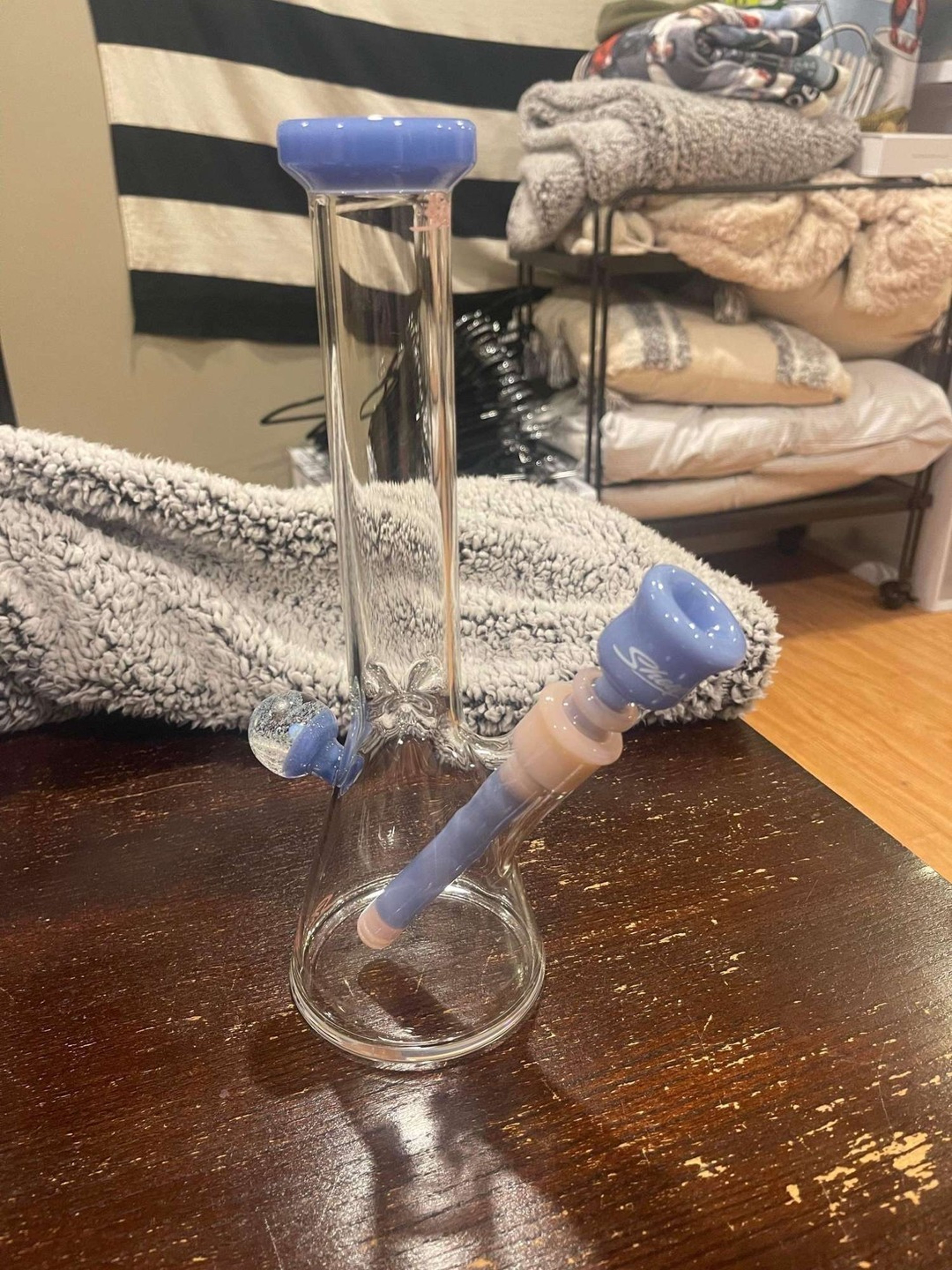 Sheep glass Mini bong with crushed opal + big opal decal image 0