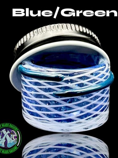 Preview pic of Empty 1 Glass - Retti Crushed Opal Micro Baller Jar (Blue/Green) #11