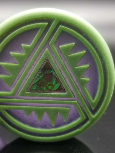 Preview pic of Glass Maze pendent With black opal.
