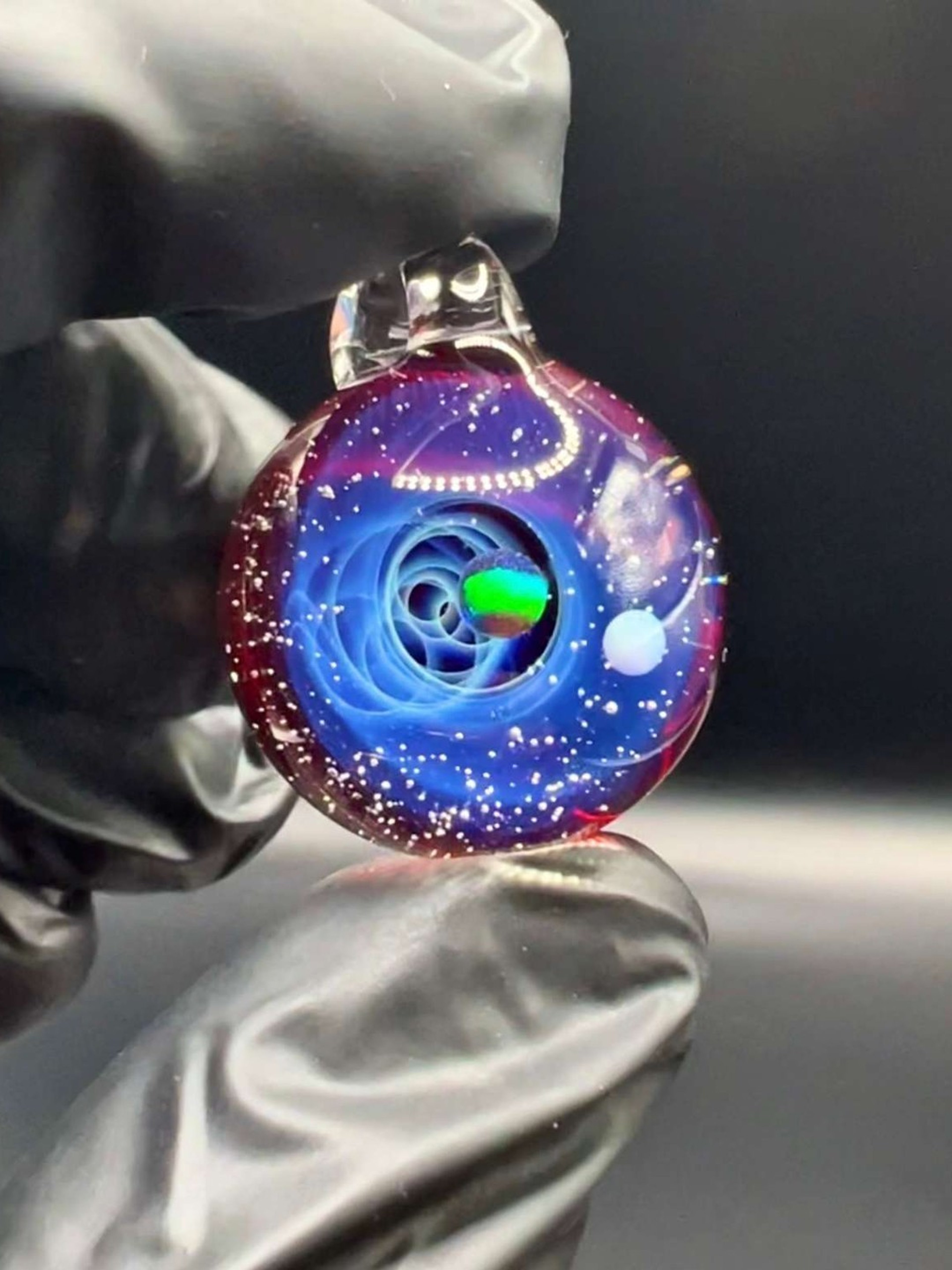 Preview pic of Galaxy Pendant with two Opals #9