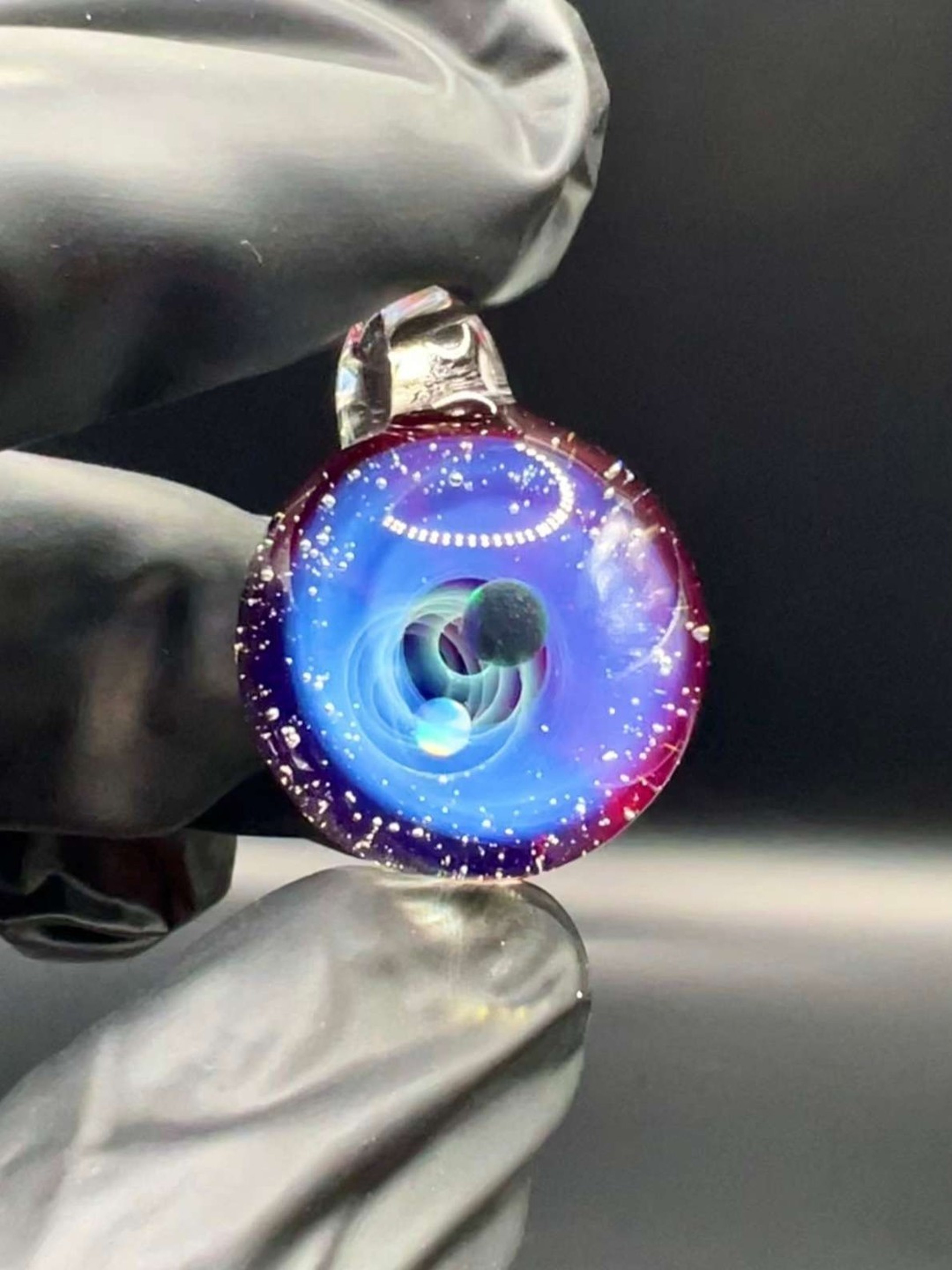 Galaxy Pendant with two Opals #7 image 0