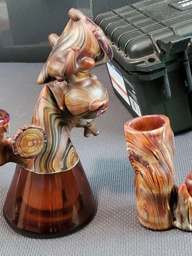 Preview pic of *PRICE DROP* Boom Felazi & Don Chile Ortega GEOMETRIC WOOD-TECH with q-tip jar and case