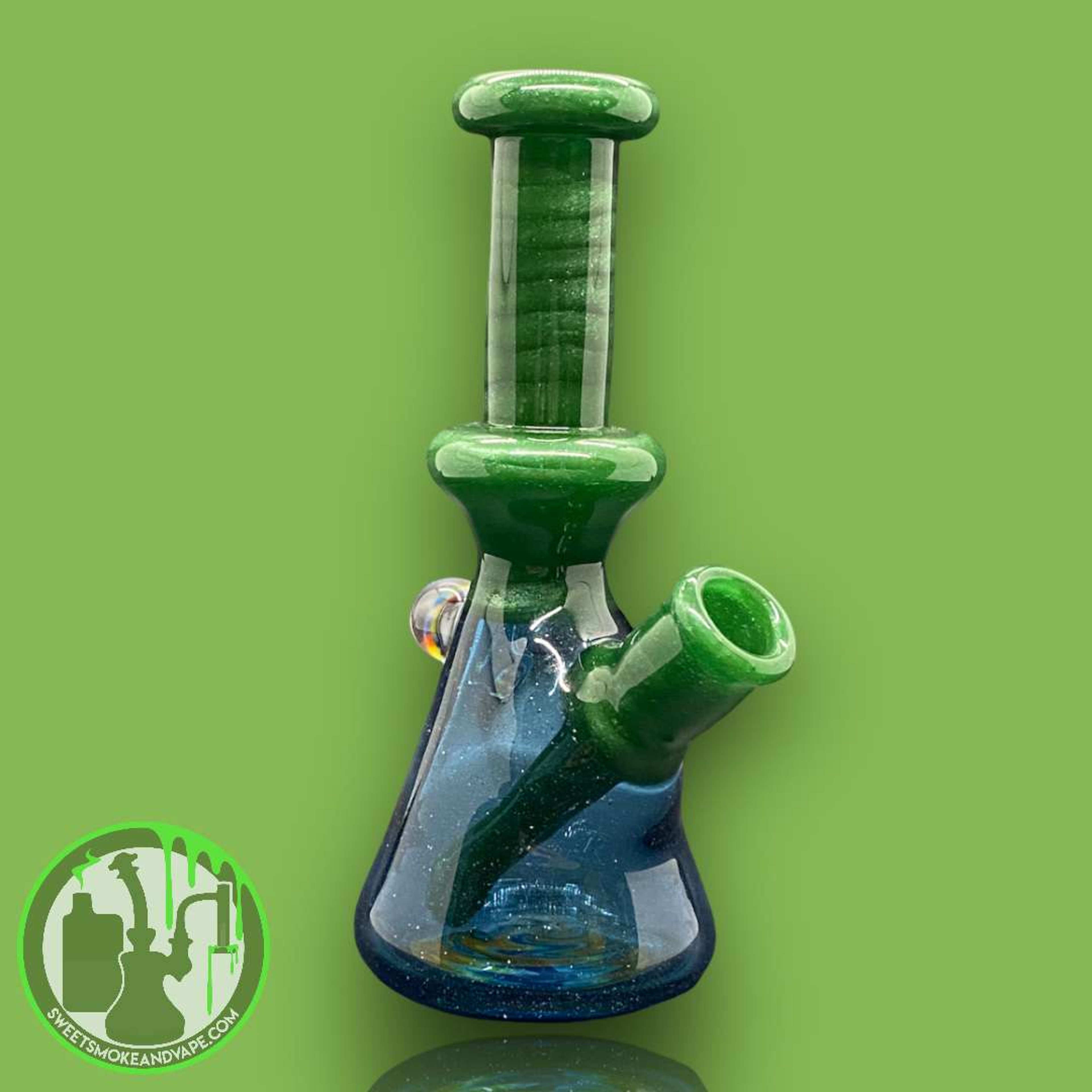 Preview pic of Sky Hizzy Glass - Wigwag Jammer Rig (Blue Stardust[UV] & Exp. Opal Peach)