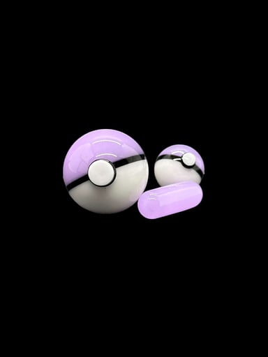 Preview pic of J Creature Glass - 3-Piece Pokeball Slurper Set (Cotton Candy)