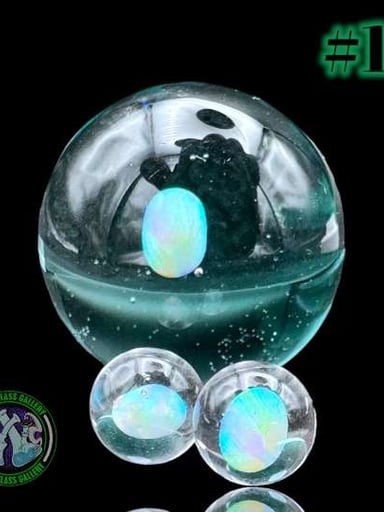 Preview pic of Captain Tokez - Marble Set 3pc #13 - Encased Opal