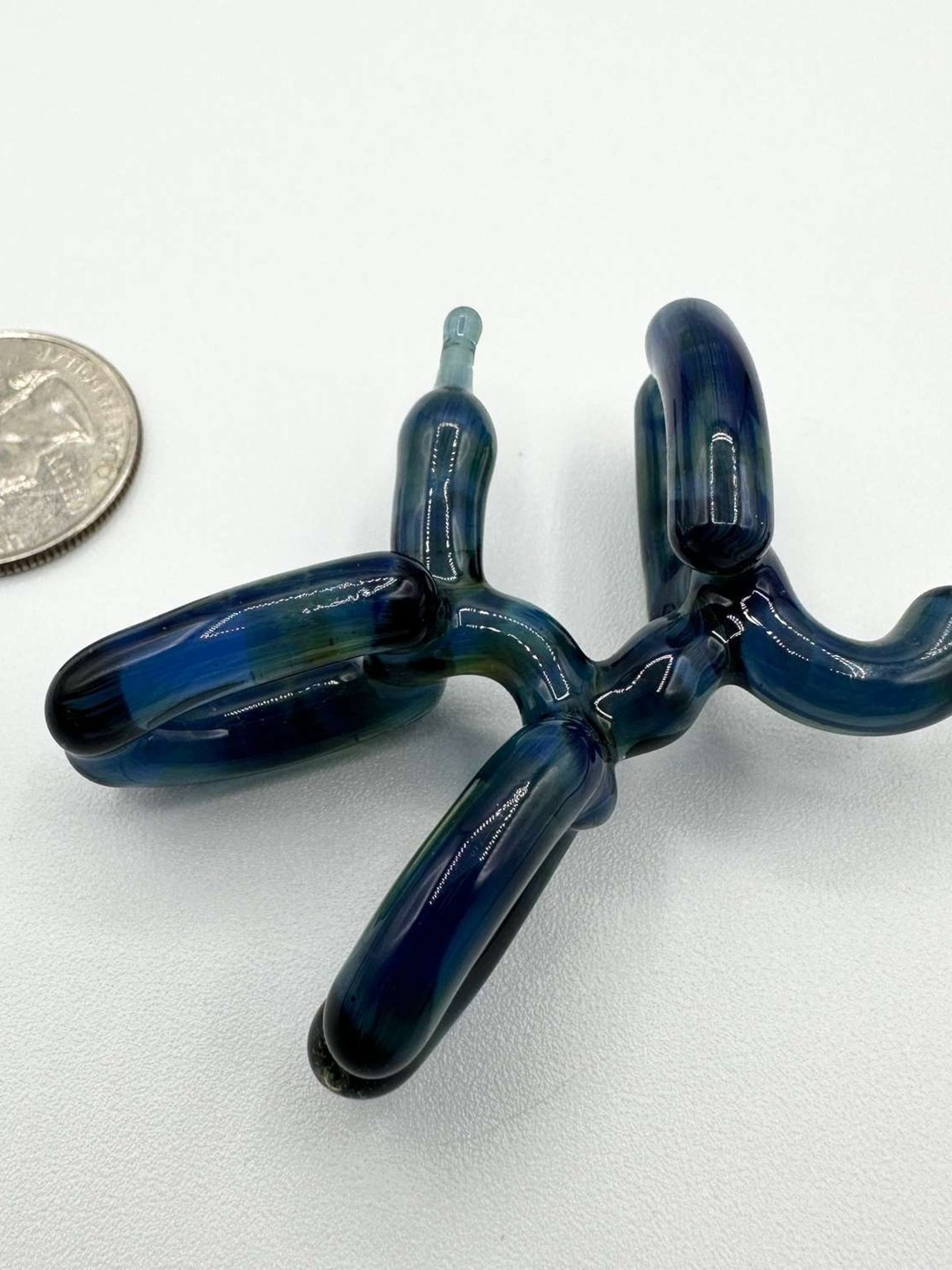 Blitzkriega Glass Blue Balloon Dog Pendant image 0