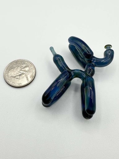Preview pic of Blitzkriega Glass Blue Balloon Dog Pendant