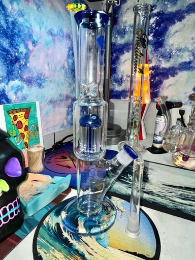 Preview pic of Diamond glass Diffy 8 mini tube blue accents 14mm