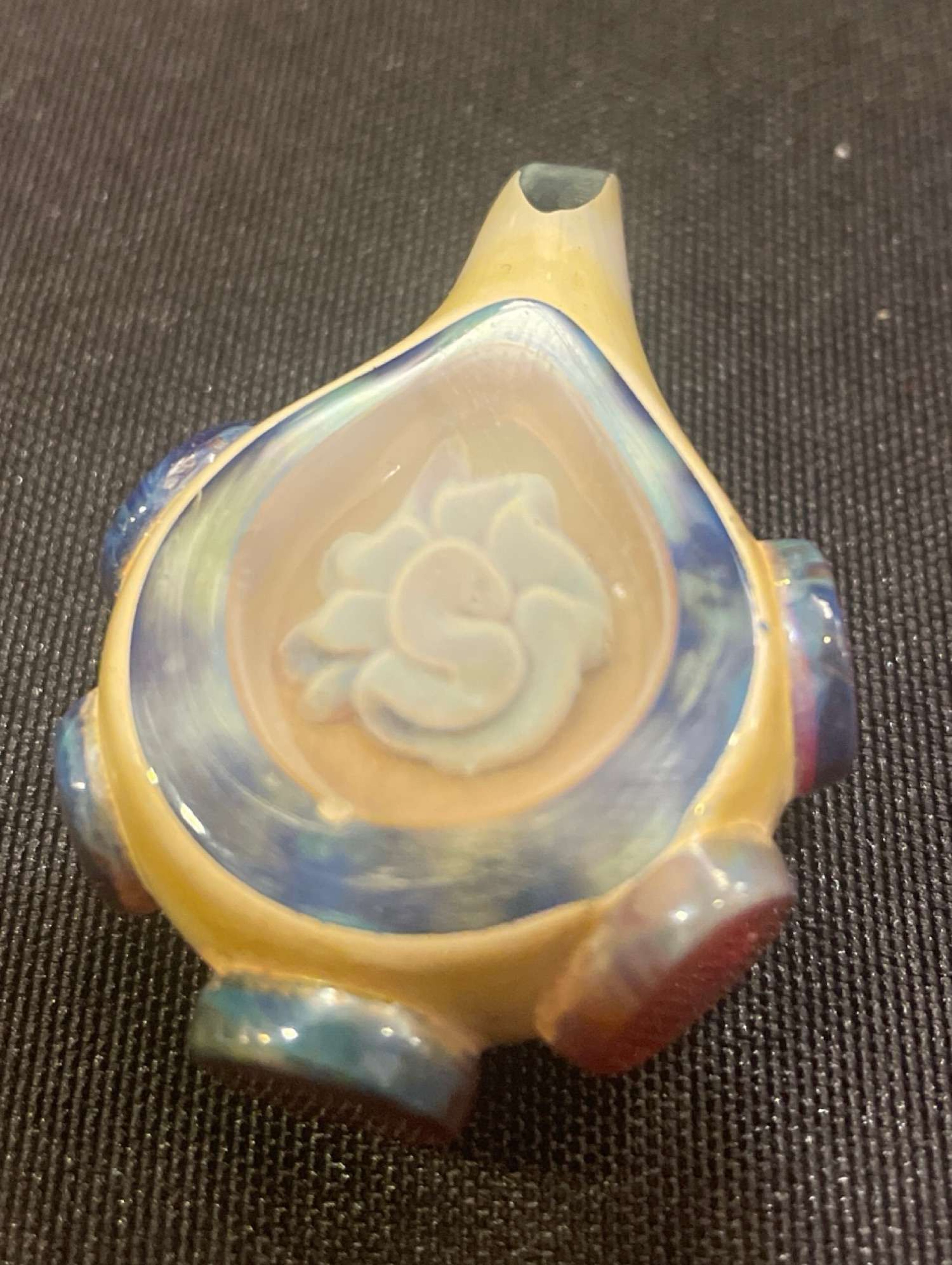 Carved Blue Caramel Implosion Pendant image 0