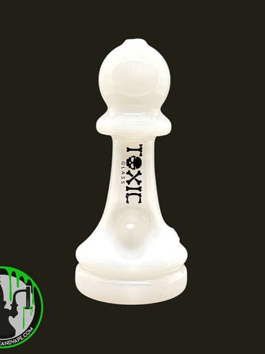 Preview pic of Toxic Glass - Chess Hand Pipe White