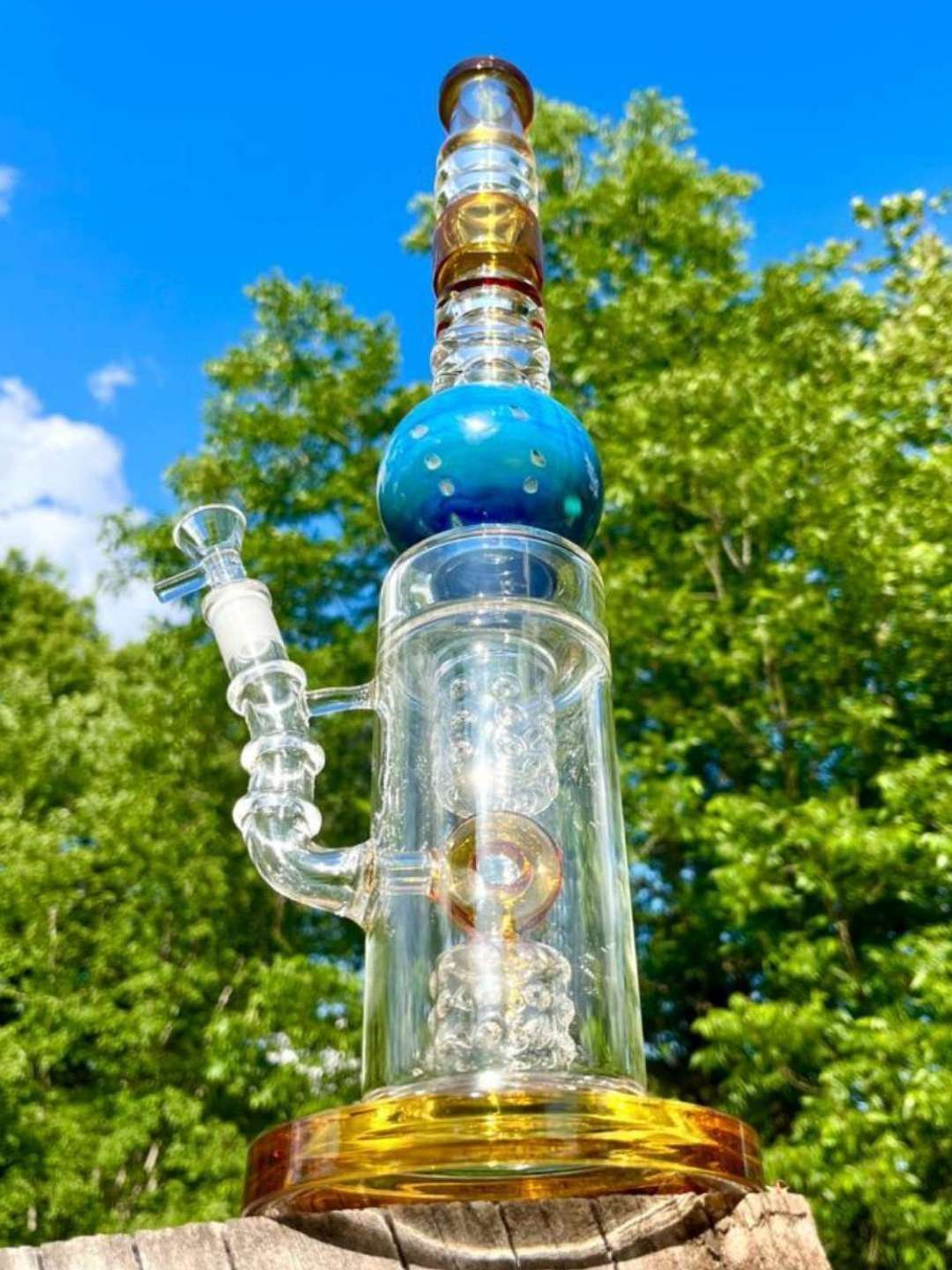 18" Thick Global Glass Recycler Rig image 0