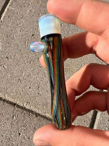 Preview pic of @reverendmorse Illuminati Rainbow UV Chillum / Onie / One Hitter