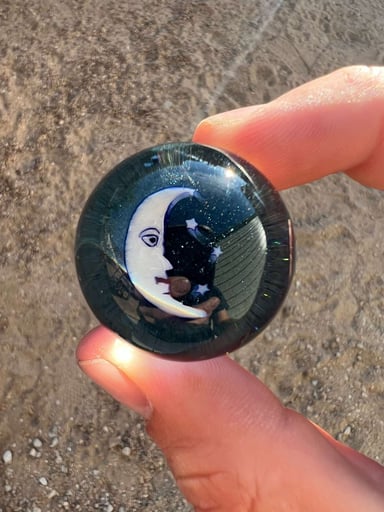 Preview pic of @technicks_glass Jesse Taj Moon Milli Marble 35mm (Signed & Dated)