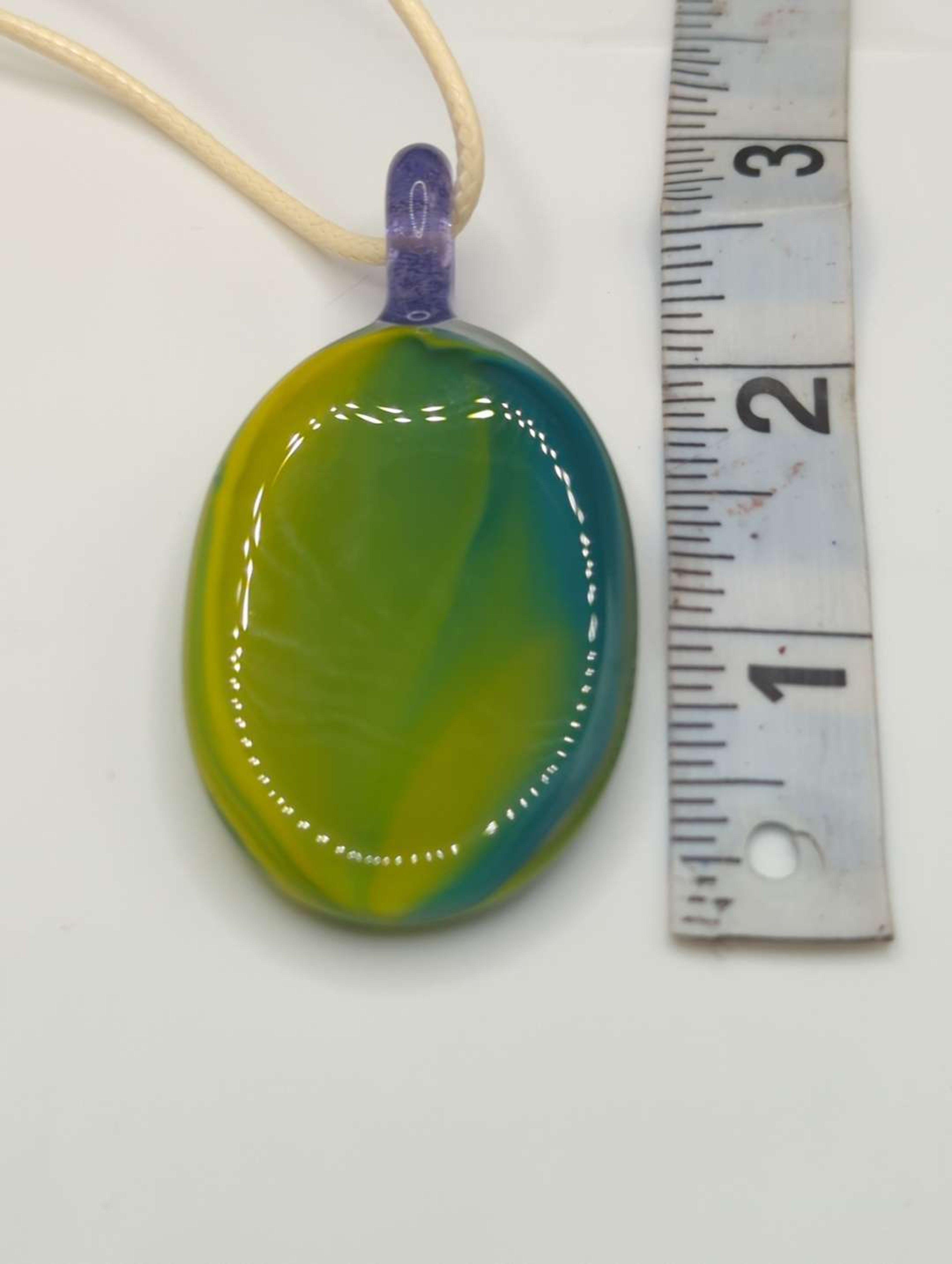 Blue and green oblong pendant  image 0