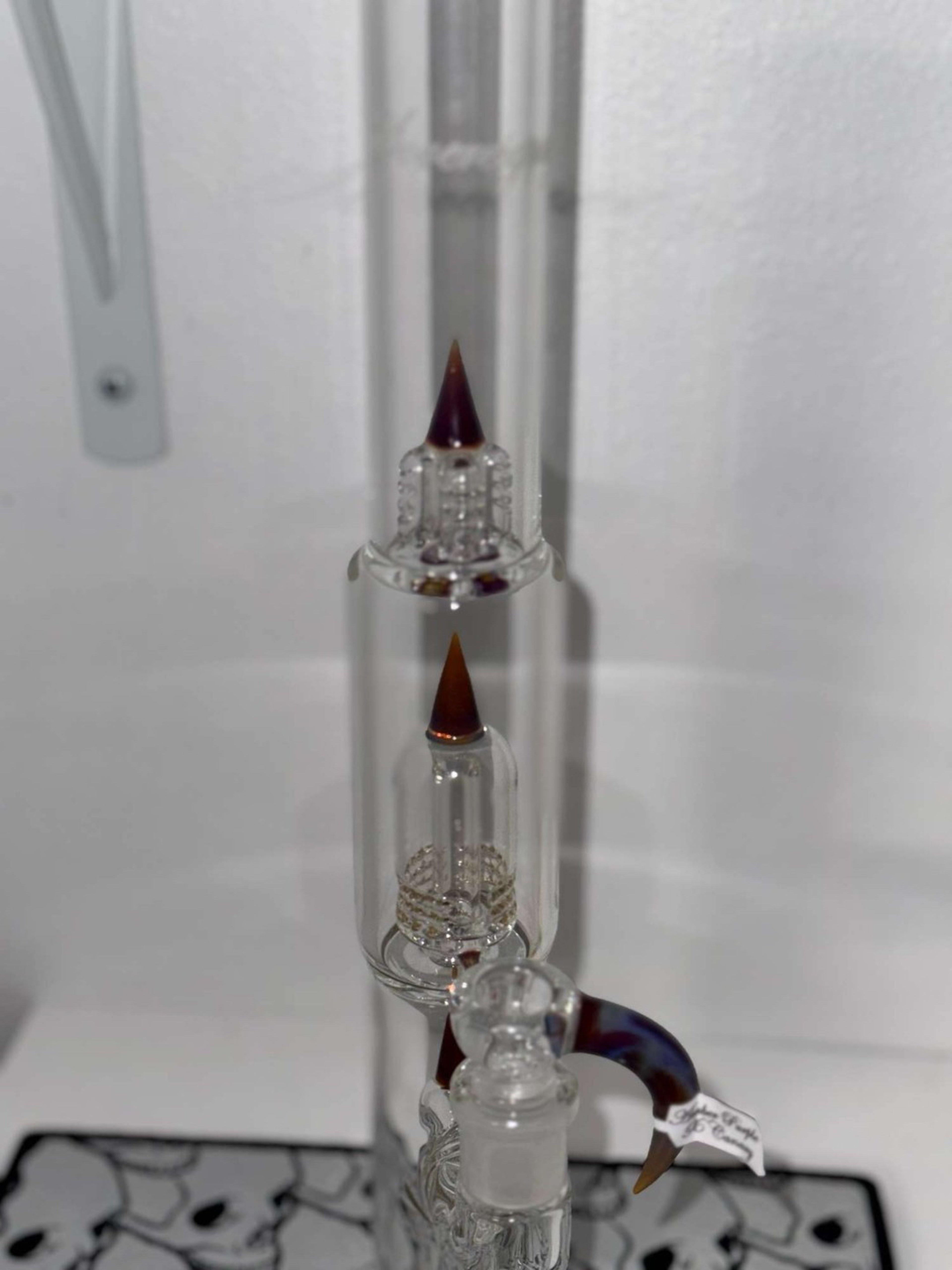 Sovereignty Glass 50mm Grid Dome Fixed 360 w/ Splash Guard and Partial w/Amber Purple over Canary Accents image 0